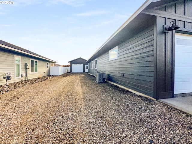 view of home's exterior with cooling unit