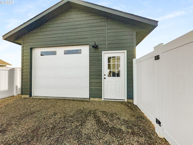 view of garage