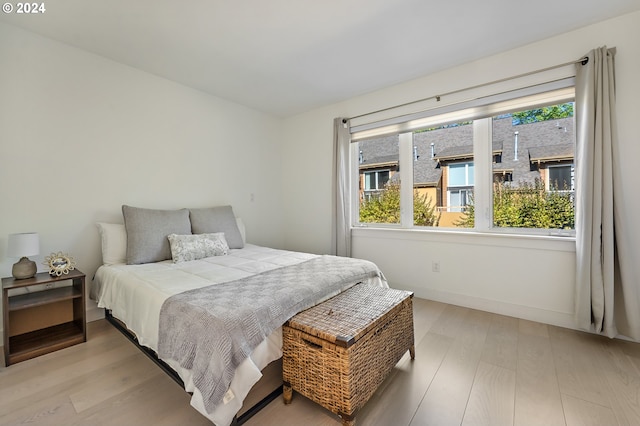 bedroom featuring light hardwood / wood-style flooring