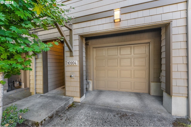 view of garage