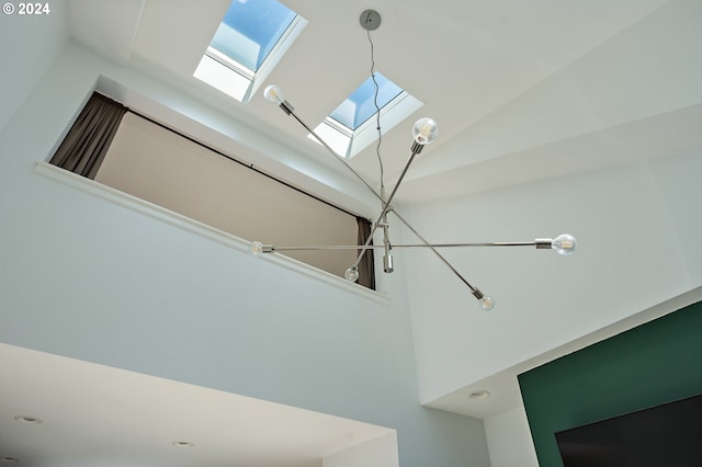 room details with a skylight