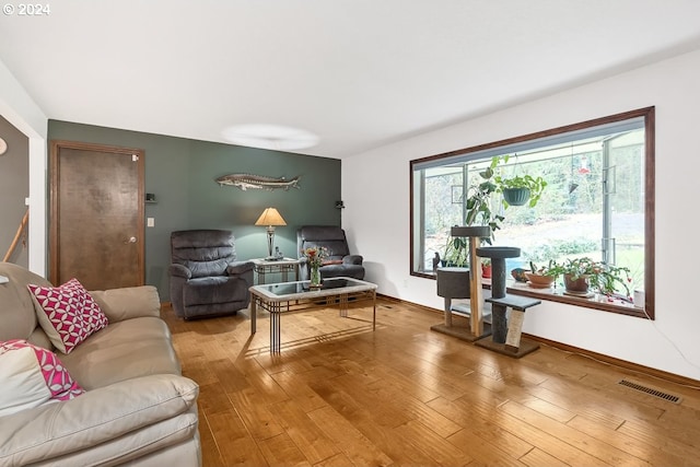 living room featuring hardwood / wood-style floors