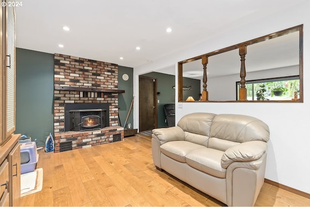 living room featuring light hardwood / wood-style floors