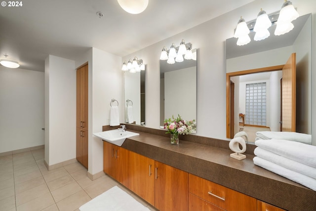 bathroom featuring vanity and tile patterned floors