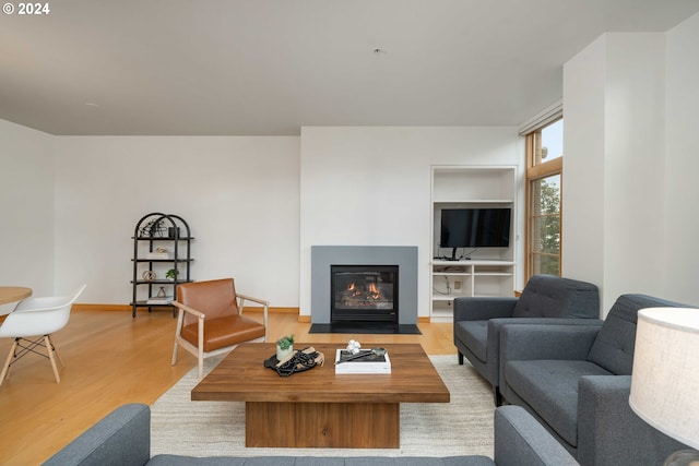 living room featuring light hardwood / wood-style floors