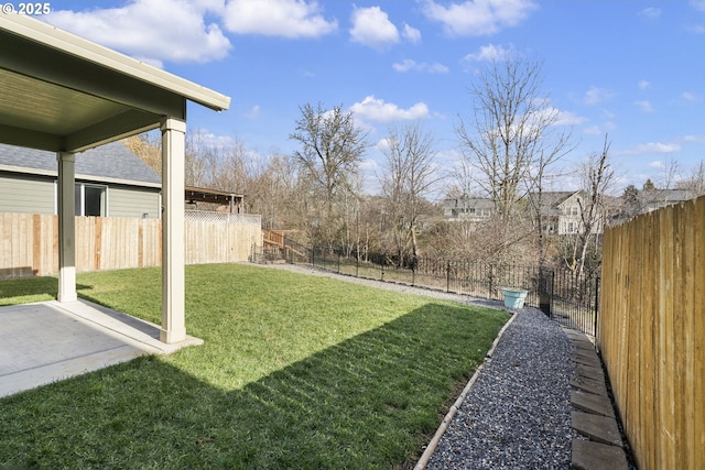 view of yard with a patio