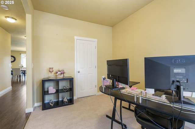 office space with carpet floors