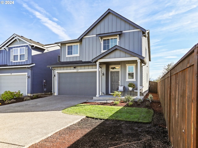 view of front of home with a garage