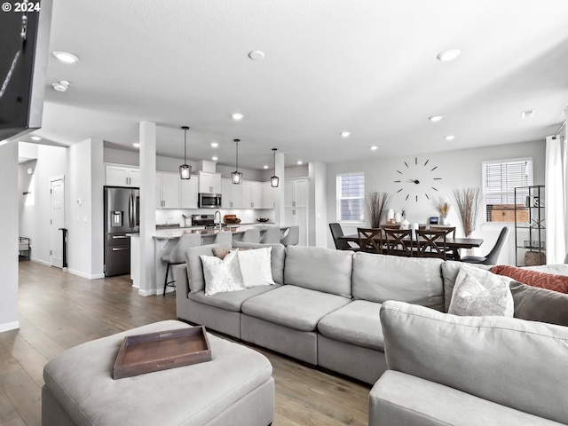 living room featuring hardwood / wood-style floors