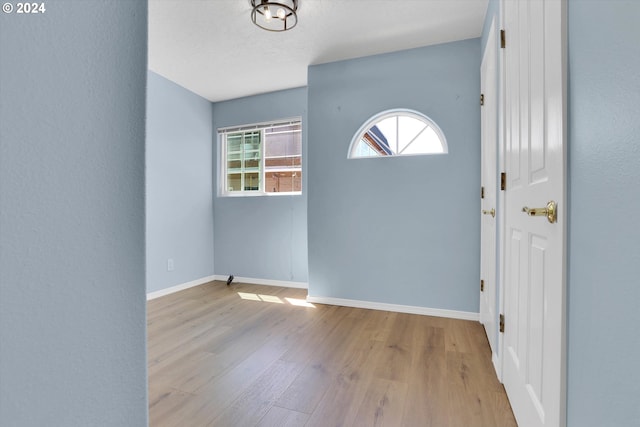 foyer entrance featuring light wood-type flooring