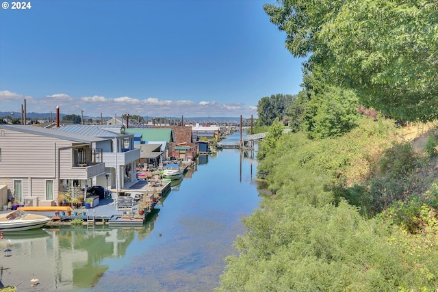 water view with a dock