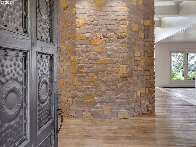 interior space with hardwood / wood-style floors