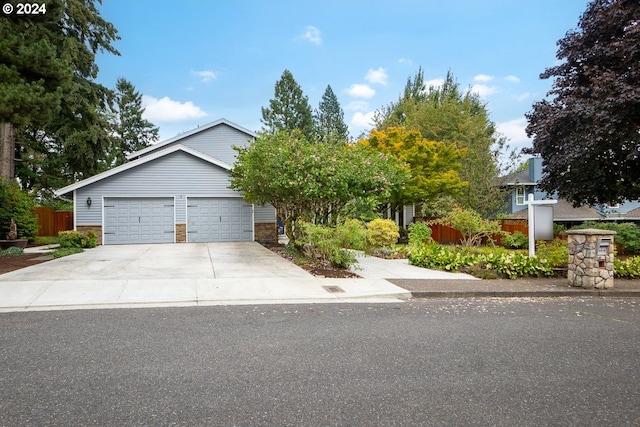 view of front facade with a garage