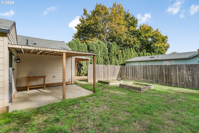 view of yard featuring a patio