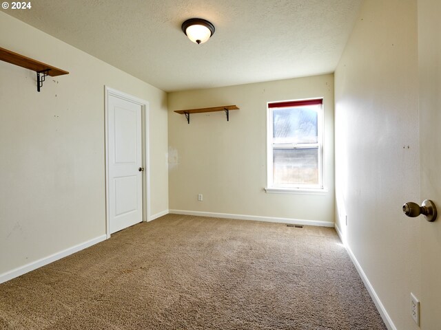 spare room with carpet floors and a textured ceiling