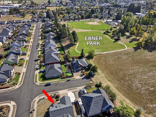 bird's eye view with a residential view