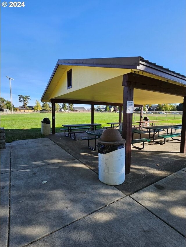 view of community with a gazebo and a yard