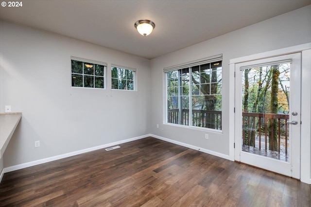 interior space featuring dark wood-type flooring