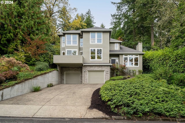 view of front of home with a garage