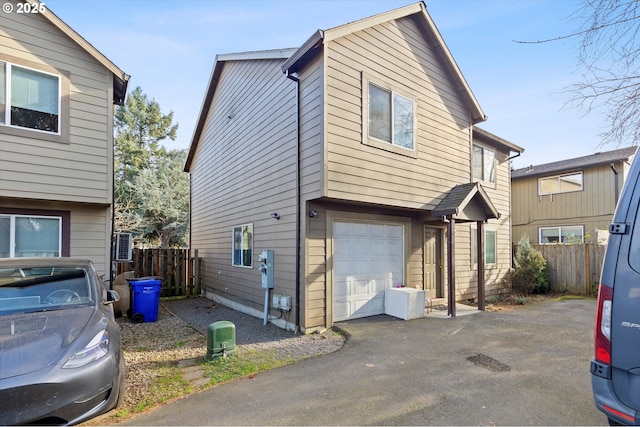 exterior space featuring a garage