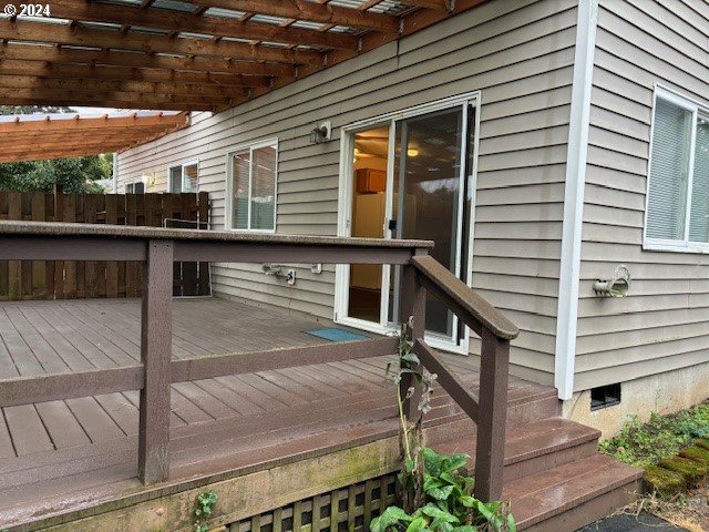 deck with a pergola