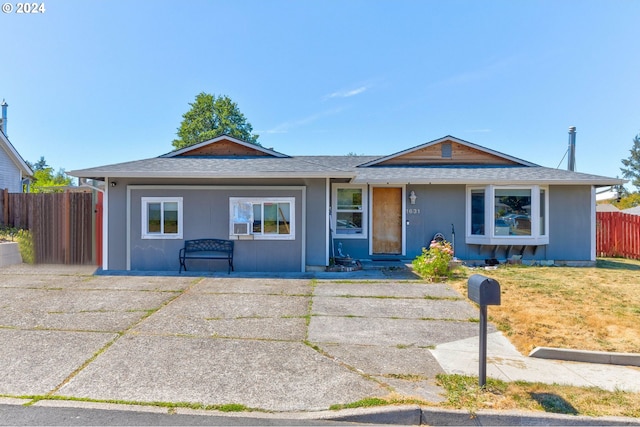 view of single story home