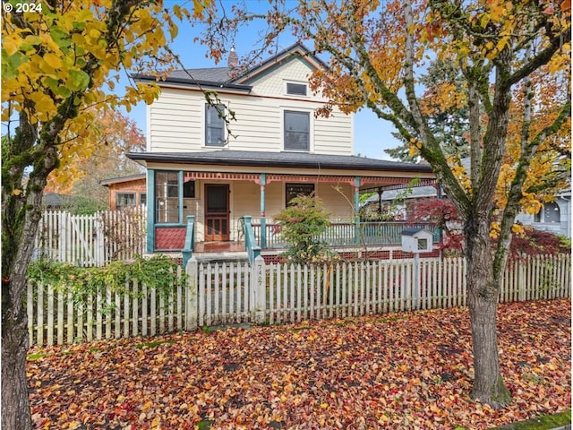 view of front of property with covered porch