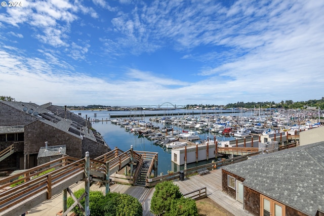 water view with a dock