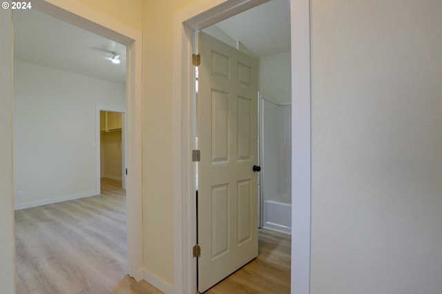 hallway featuring light hardwood / wood-style floors