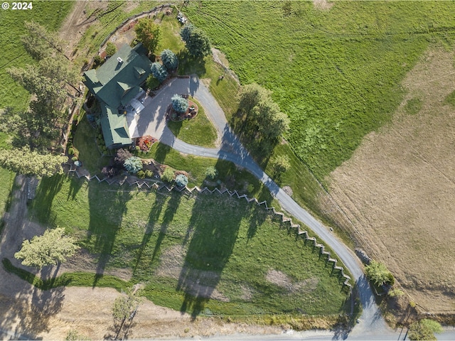 aerial view featuring a rural view