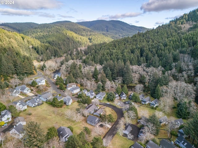 bird's eye view featuring a mountain view