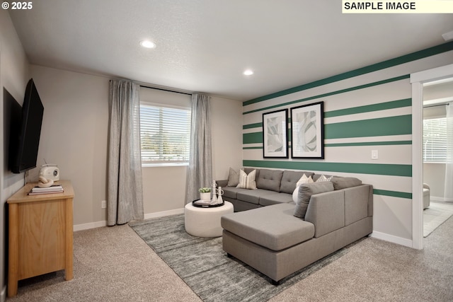 2236 Ash St Unit 21, Woodland, WA 98674 - carpeted living area featuring recessed lighting and baseboards
