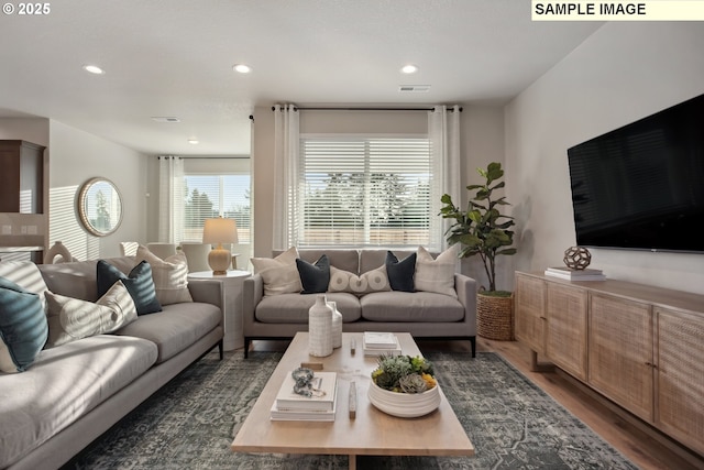 2236 Ash St Unit 21, Woodland, WA 98674 - living room featuring wood finished floors and recessed lighting
