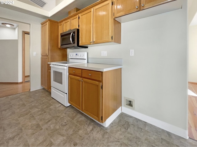 kitchen with electric range