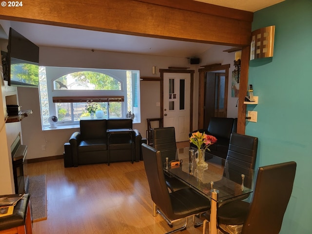 dining area featuring hardwood / wood-style floors