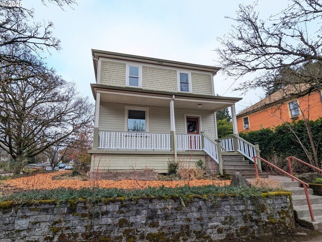 view of front of house featuring covered porch