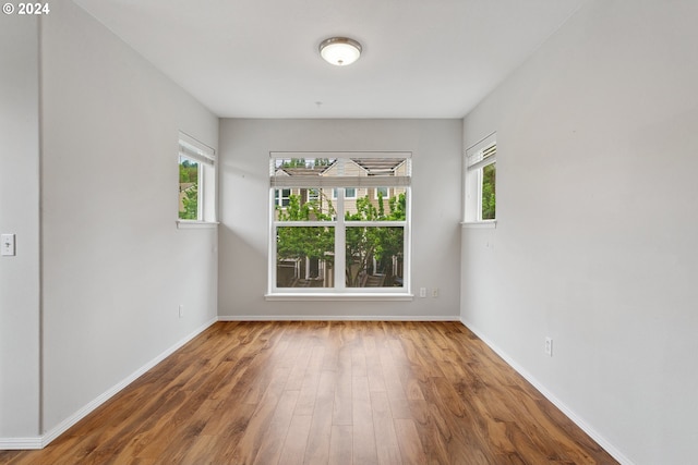 empty room featuring hardwood / wood-style floors and a wealth of natural light