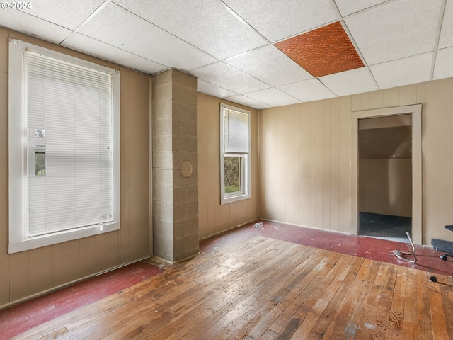 121 Jones Rd, Pe Ell, WA 98572 - empty room with a paneled ceiling and hardwood / wood-style flooring