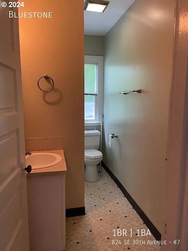 bathroom with vanity and toilet