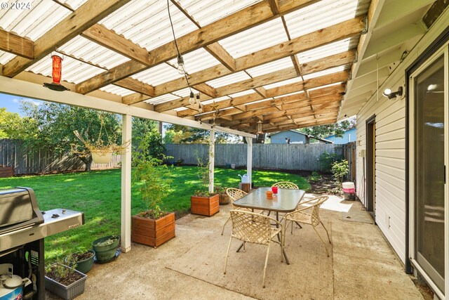 view of patio / terrace featuring a pergola