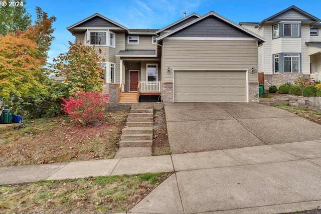 craftsman-style house featuring a garage