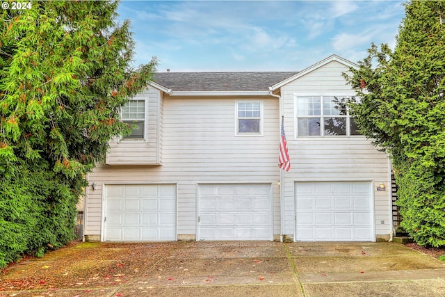 exterior space featuring a garage