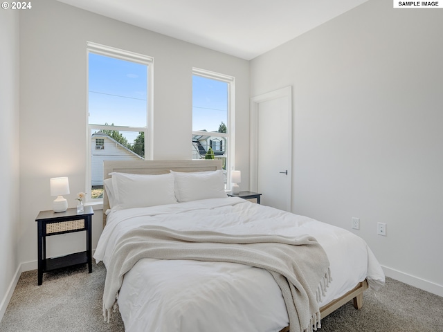 bedroom with carpet