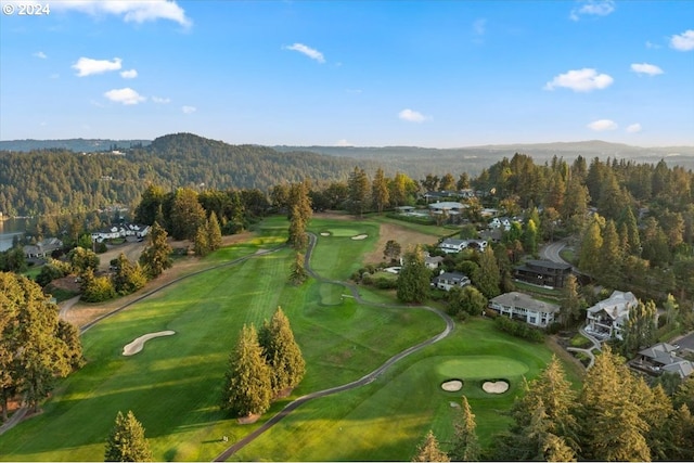 bird's eye view with a mountain view