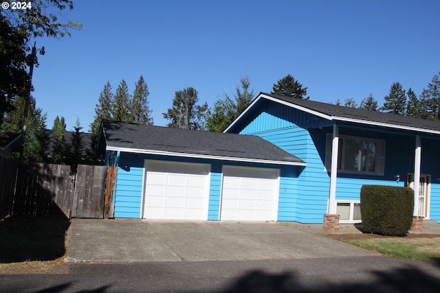 view of garage