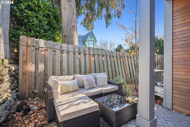 view of patio featuring outdoor lounge area