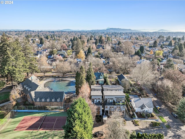 7926 SE 6th Ave Unit 4, Portland, OR 97202 - aerial view of a mountain backdrop and a pool area