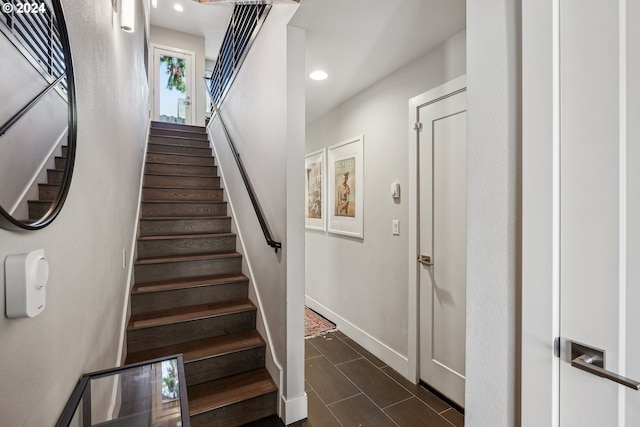 7926 SE 6th Ave Unit 4, Portland, OR 97202 - stairway featuring baseboards and recessed lighting