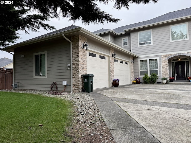 view of home's exterior featuring a garage