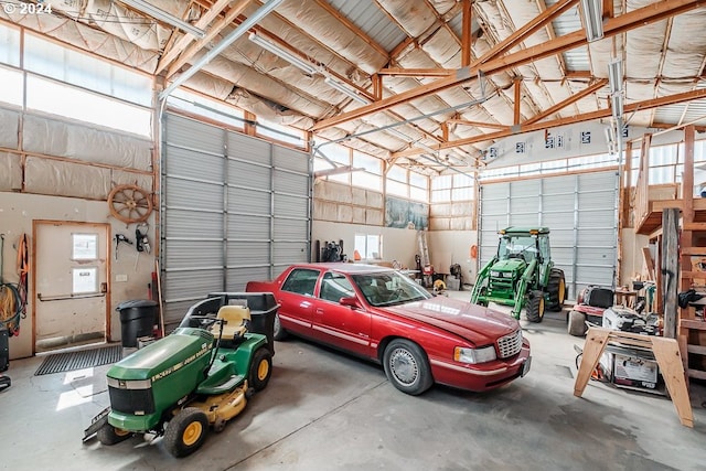 garage featuring metal wall